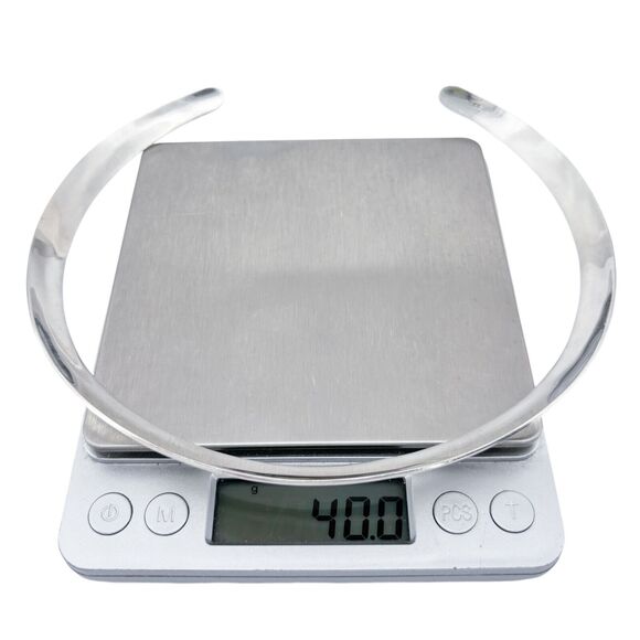 Vintage Sterling Silver 925 10mm Collar Necklace 16" - Picture 4 of 5